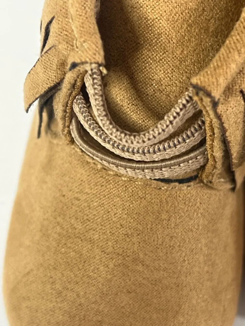 Lucky Brand Baby Girls Faux Suede Fringe Ankle Booties Tan Size 1